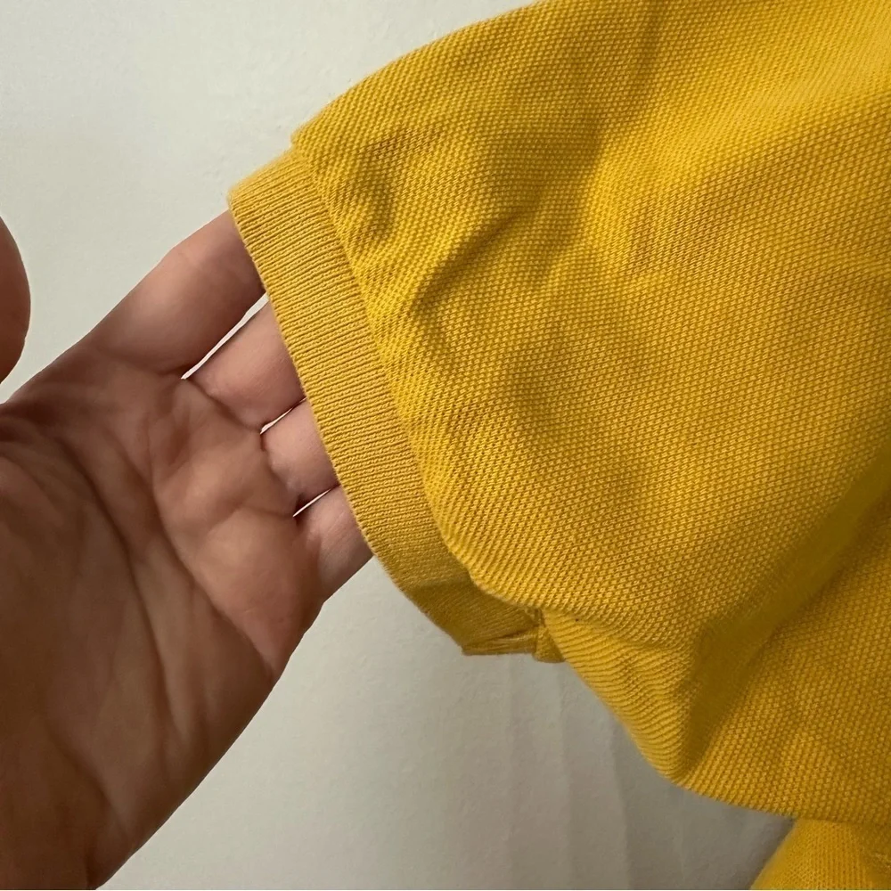 J. Crew Men’s Short Sleeve Mustard Yellow Casual Cotton Polo Sz XL GUC